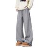 51 Hip-Hop Oversized Trendy Brand Solid Color Loose Fleece-Lined Casual Long Pants Men's American Style Lazy Versatile Straight-Leg Pants