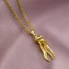 Fashion Stainless Steel Chain Gold Plated Copper Lovers embrace Pendant Necklace Charm Female Party Birthday Anniversar Jewelry