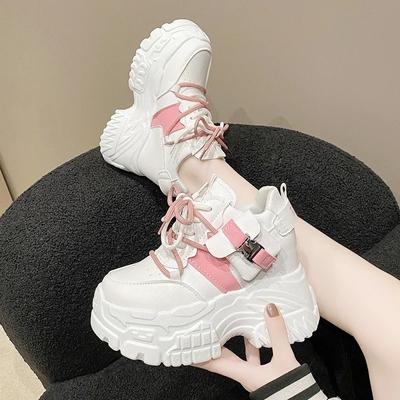 Модные весенне-осенние кроссовки на платформе и танкетке, массивные туфли для папы и женщин, повседневная обувь из натуральной кожи, дышащая обувь Zapatos Para Mujer