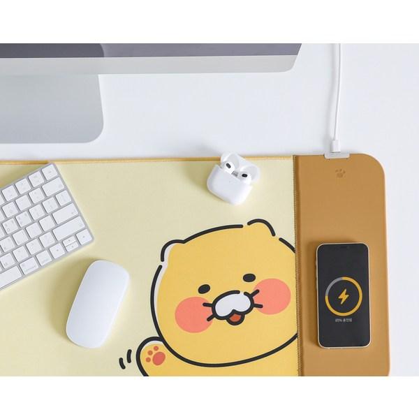 Kakao Friends Коврик для мыши CS с двойной беспроводной зарядкой, 1 шт., Hello Chunsik, лучший персонаж Кореи