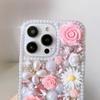 Роскошный 3D Цветочный Чехол для Телефона Для Realme C75 C75X C73 C71 C61 C55 C51 C53 C35 C31 C30 C33 C25 C21Y C25Y C20 C21 Ручной Работы Жемчуг Хрусталь Стразы Обложка