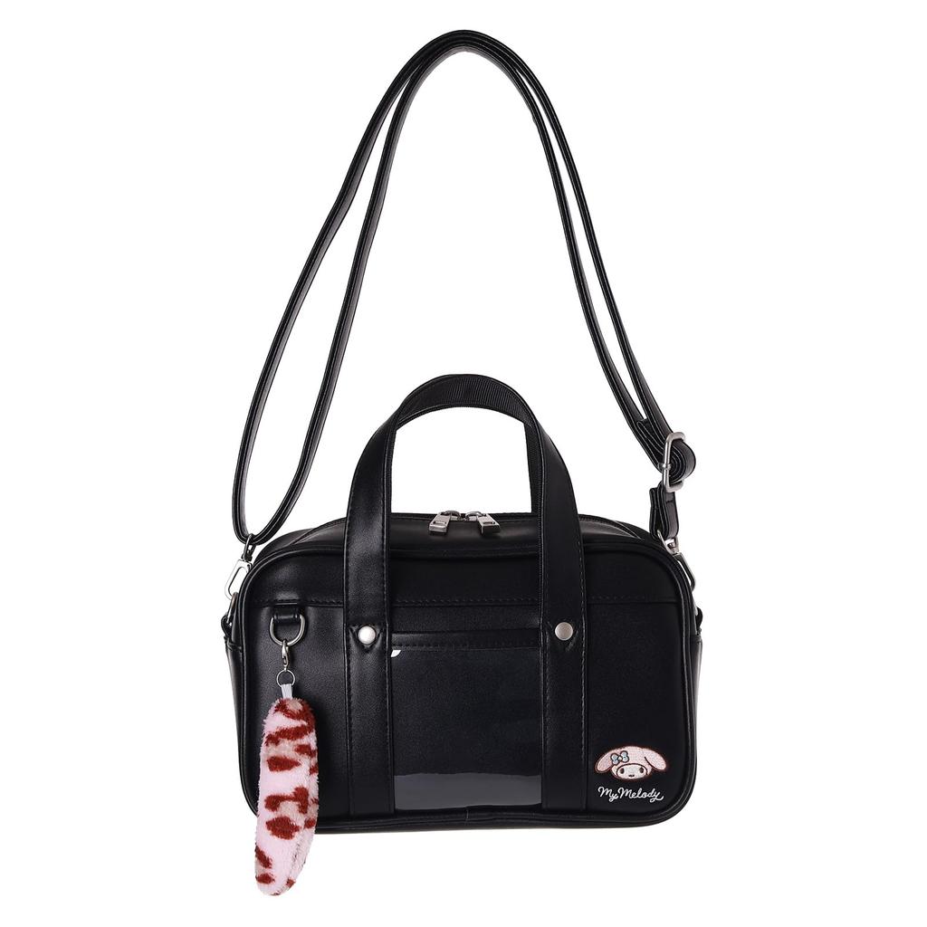 Sanrio Characters School Bag Style Shoulder 14 X X Cm 2-Way Bag, PVC, 23.5 10.5 (My Melody/Black)
