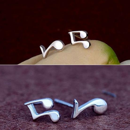 Женские крошечные асимметрические музыкальные ноты серьги-гвоздики ювелирные изделия подвески подарок ADM