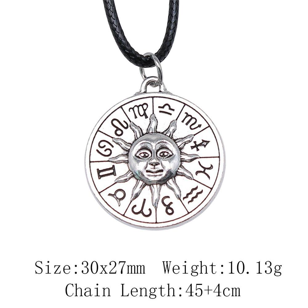 Birthday Gifts Choker Sun Moon Pentagram Necklace Leather Chain 45cm Art Supplies Neck Pendants