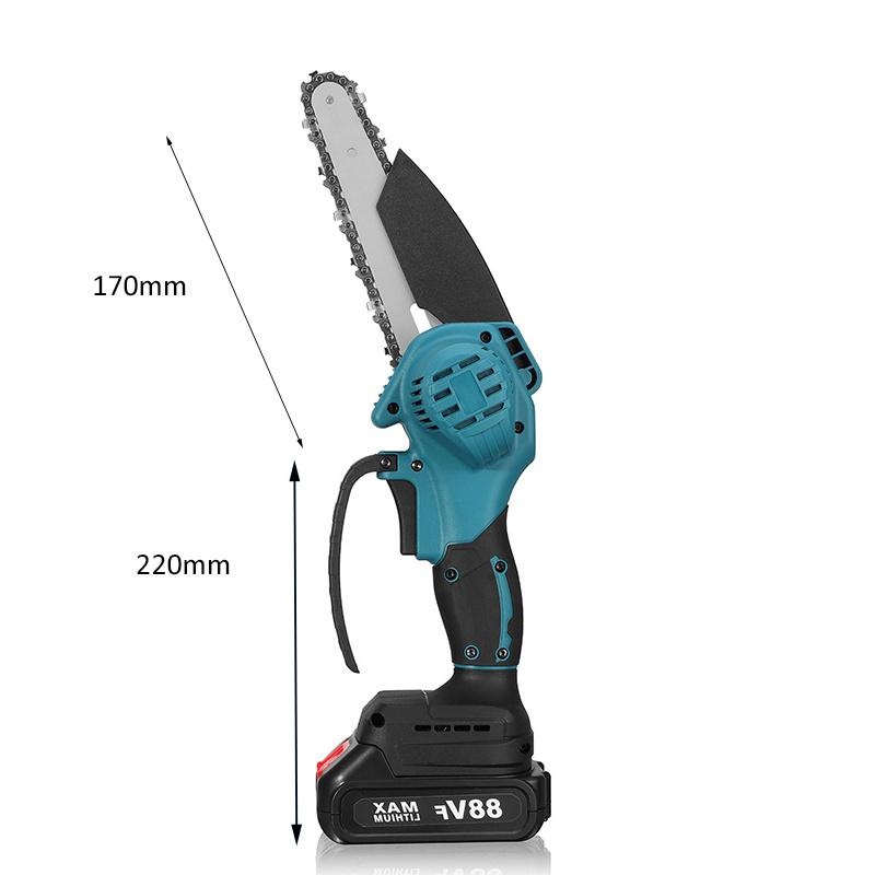 4/6/8 Inches Mini Electric Chain Saw 3000W Cordless Pruning Chainsaw Woodworking Cutter Garden Logging Saw Power Tool With 2 Battery 88V