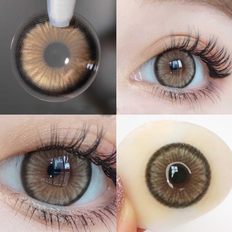 Contact Lenses For Eyes One Pair Colored Contact Lens Green Brwon Natural Look Diamond Beauty Cosmetic Color Lens Eyes Korean