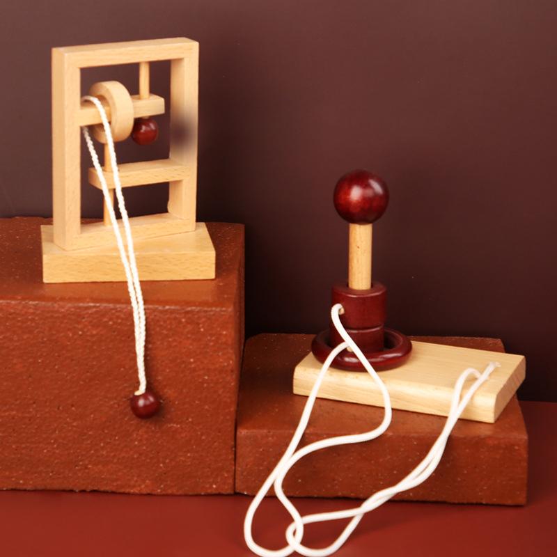 Деревянные игрушки для снятия стресса «Разблокируй», головоломка «Замок Лубана», игрушки для распутывания, головоломка с петлей из веревки, развивающая игра для взрослых и детей