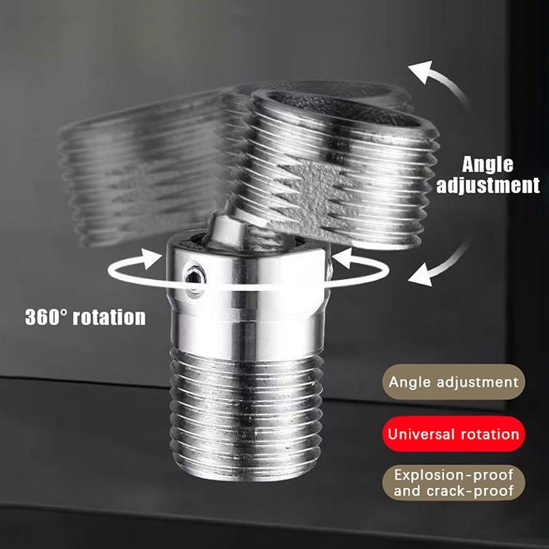 304 Stainless Steel 360° Rotatable Angle Adjustment Eccentric Screw - Angled Curved Foot Wall Mounted Shower Faucet Adapter