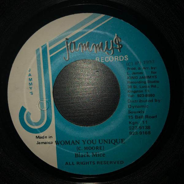 7-дюймовая пластинка BLACK MICE Woman You Unique NONE Jammys Records 1993 Ямайка Регги Ска Даб Б/у