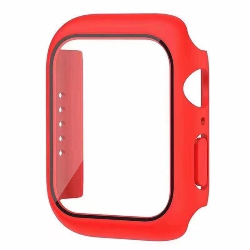 Пленка с чехлом из ПК для Apple Watch Ultra 9 8 7 49 мм 41 мм 45 мм SE 6 5 4 3 2 1 40 мм 44 мм 42 мм 38 мм Защитная пленка из закаленного стекла для экрана, бампер