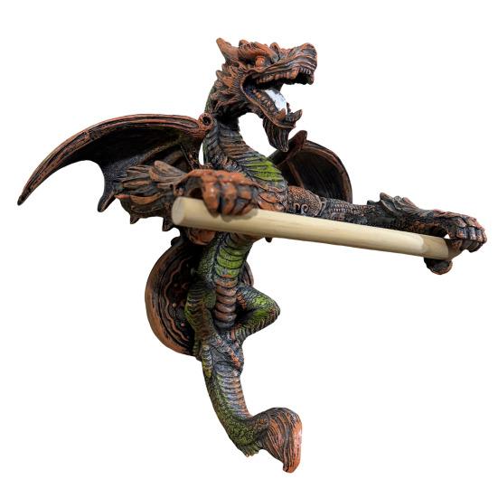 Держатель для туалетной бумаги «Летающий дракон», Крылатый дракон, Настенный держатель для туалетной бумаги для ванной комнаты, Готическая статуэтка дракона из смолы, Диспенсер для бумажных полотенец, Стойка для хранения