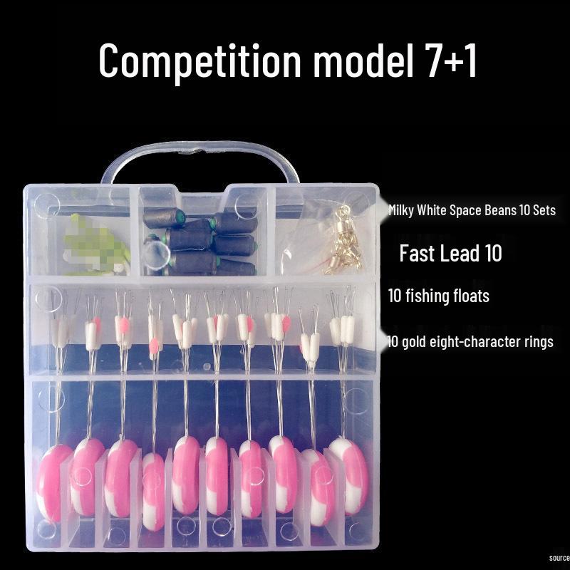 Набор рыболовных снастей из 50 предметов: Силиконовые шарики-поплавки, вертлюги, поплавки, основная леска