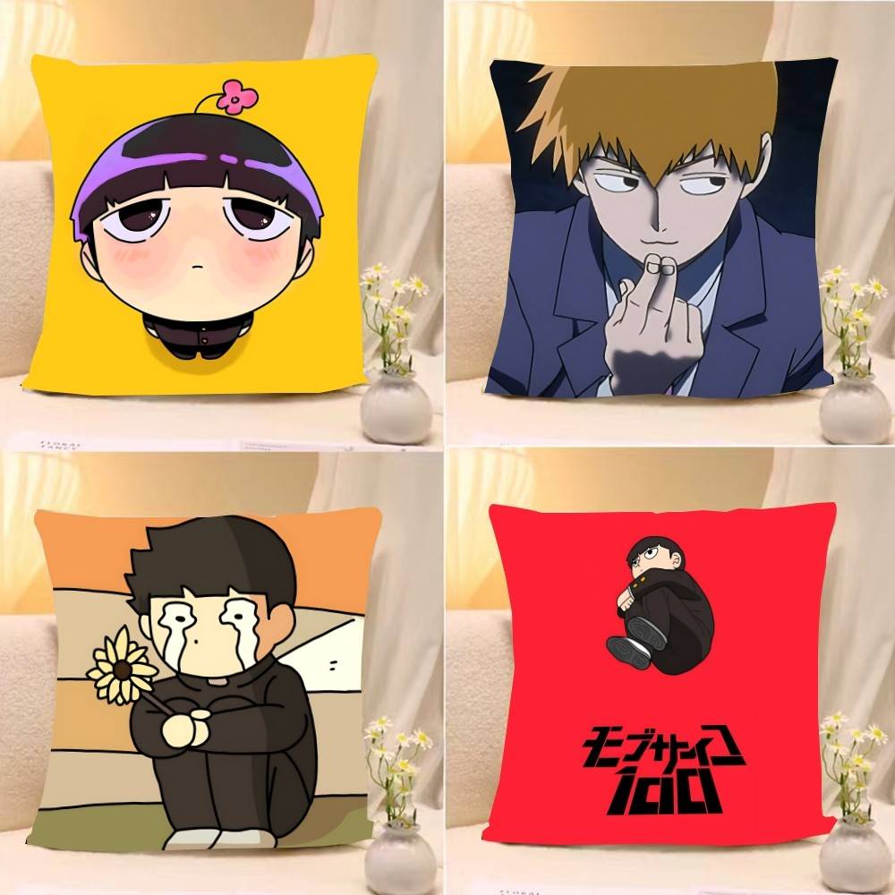 Anime MmOBPSYCHO Kawaii Throw Pillow Covers Pattern Cushion Cover Suitable For Sofa Bedroom Car Pillow Cover