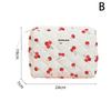 1Pc Cherry Printing Makeup Bag Quilted Makeup Bag Large Flower Makeup Bag Women'S Cotton Makeup Bag Flower Travel Wash Bag