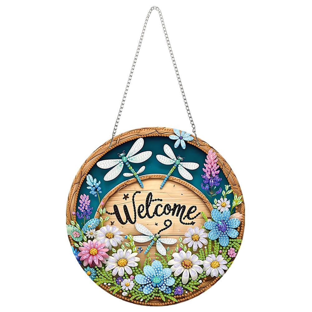 Acrylic 2D Flat DIY Diamond Painting Set Rhinestone Diamond Art Window Pendants Diamond Art Pendant DIY Home Decor Hanging Charm