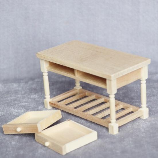 Кукольный домик 1/12, мини-обеденный стол с 2 ящиками, модель мебели, декор для кухни