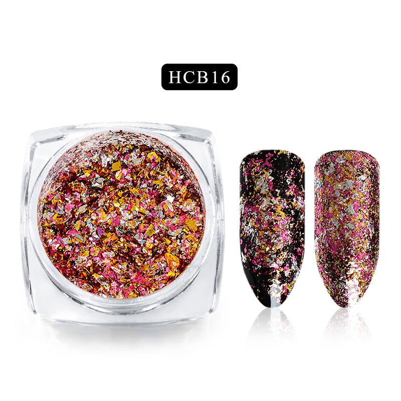 Mtssii Colorful Shining Nail Art Glitter Aluminum Foils Flake Sticker Decals DIY Decoration Manicure