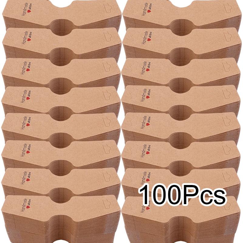 100Pcs/Pack Necklace Display Merchandise Price Blank Jewelry Card Rectangular Packaging Card DIY Paper Price Label Tags Earrings