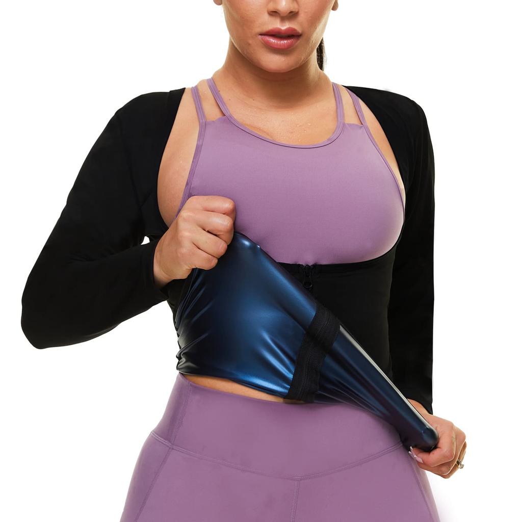 Женский костюм для сауны, спортивная куртка, тренажер для талии, формирователь тела с длинными рукавами, рубашка для сауны, тренировочные топы, корректирующее белье, термобелье, спортивный костюм для фитнеса