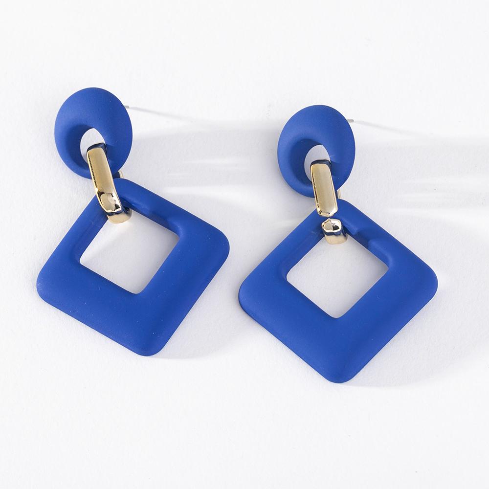 Pinkdudu 2024 Новые 12-цветные квадратные акриловые серьги-подвески, легкие роскошные многоцветные геометрические серьги для женщин, ювелирные изделия PD1488