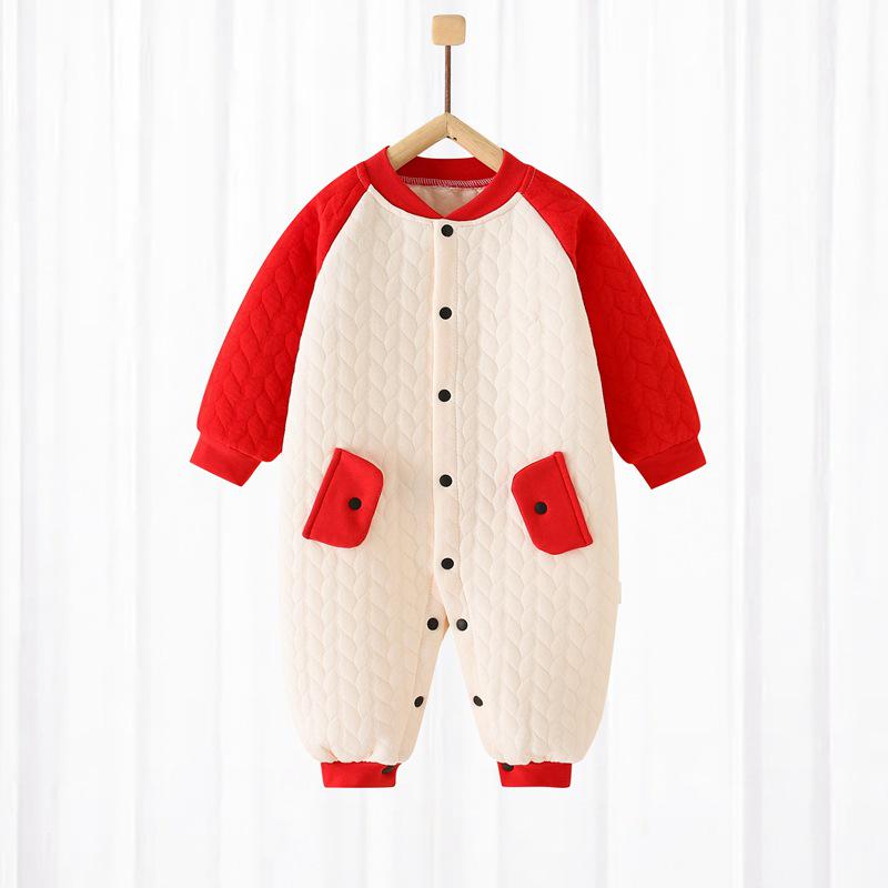 Baby Jumpsuit: Quilted, Warm Cotton Suit for Newborns (Spring, Autumn, Winter)
