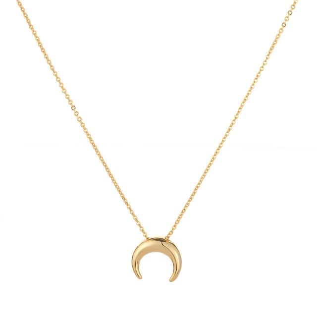 Ожерелье из гладкого серебра 925 пробы с луной для женщин, цепочка для ключицы, ожерелья с подвеской в виде полумесяца, новое