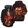 Gothic Dark Portrait Print Hoodie for Men, Creepy Mask Figure and Cracked Art Graphics Full Graphic Loose Pullover, Tailored for Horror Fan Hangouts