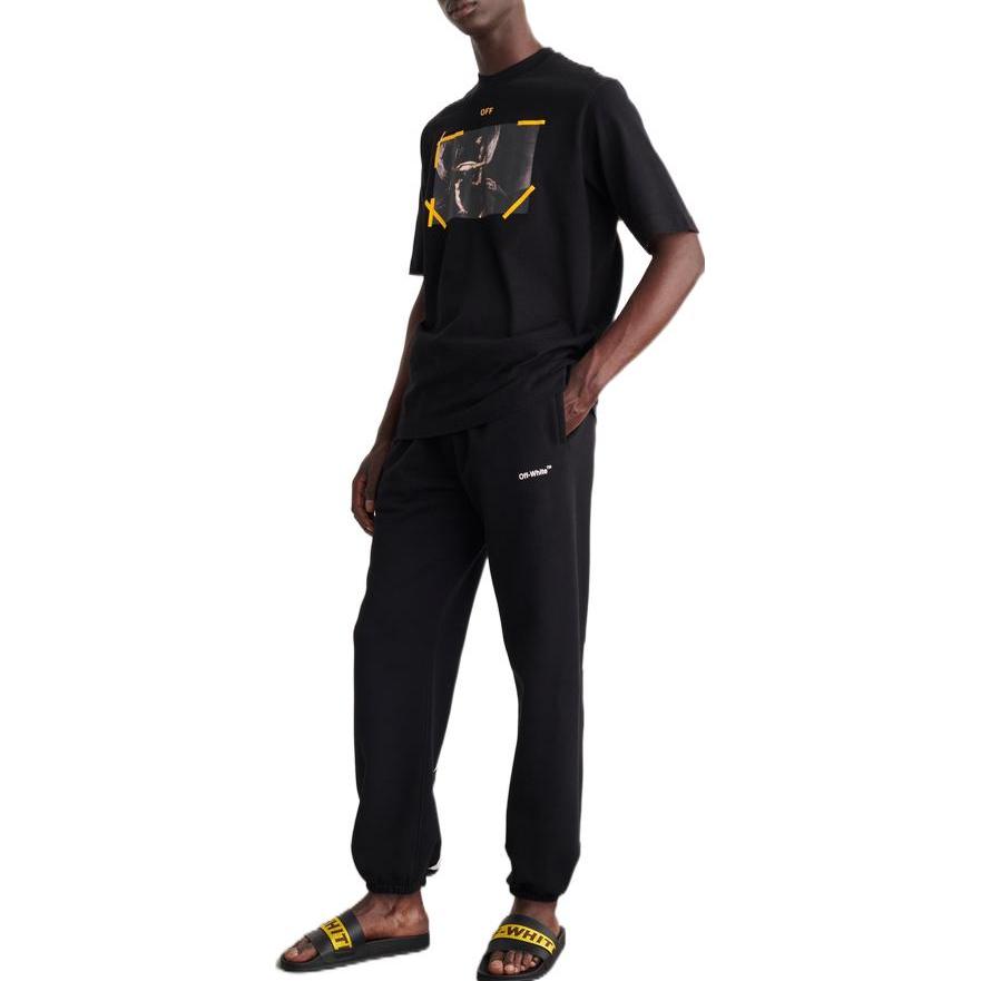 Off-White Футболка Diag Arrow Caravaggio Mercy Skate Tee, черные/белые мужские топы OMAA119C99JER0061001