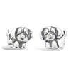 [F6188] - Silver 'P'tit Chien' Silver Earrings (rhodium-plated) - 7x6 Mm