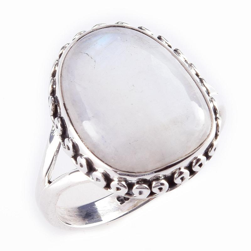 Natural Rainbow Moon Stone Gemstone Handmade 925 Sterling Silver Ring S.10 R6k54
