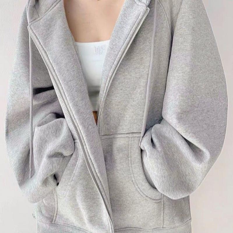 Женская толстовка с капюшоном из плотной не скатывающейся ткани на бархатной подкладке — свободная, повседневная, облегающая, миниатюрная, куртка-кардиган на молнии