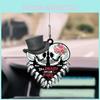 2d Heart Acrylic Couple Skull Car Pendant For Halloween And Decoration Christmas