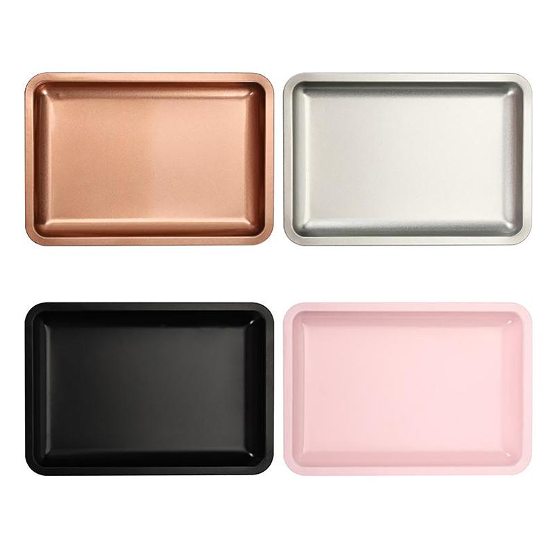 Поднос для хранения косметики из нержавеющей стали, поднос для ювелирных изделий, тарелка, хирургический поднос для врача, настольный инструмент для хранения, металлический поднос для дизайна ногтей