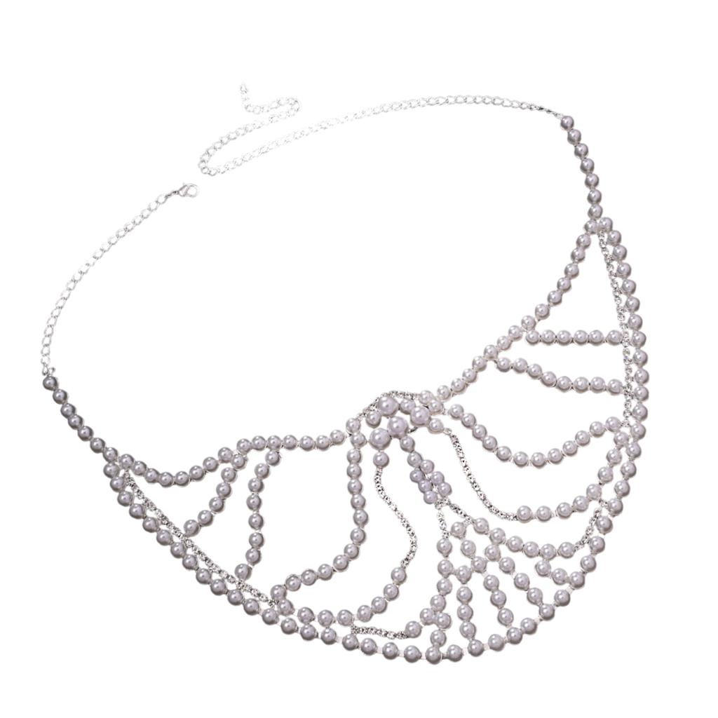 Элегантная полумаска с бусинами, аксессуар для лица, косплей, цепочка для лица, имитация жемчуга, унисекс, модная бижутерия для вечеринок