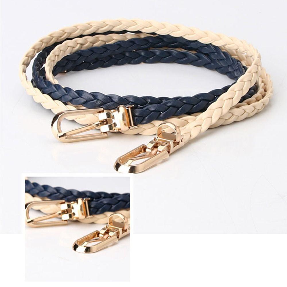 Women Vintage Dress Ladies Dress Cummerbands Pin Buckle Waistband Braided Belt Weave Waist Band