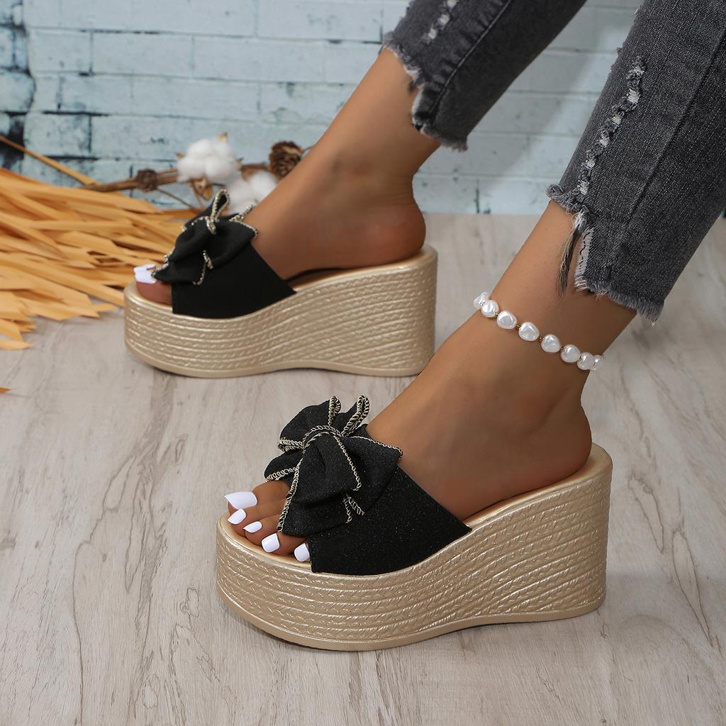 Шлепанцы на каблуке 9 см, женская обувь, женские шлепанцы, шлепанцы, обувь на танкетке, женские пляжные тапочки, Zapatos Mujer