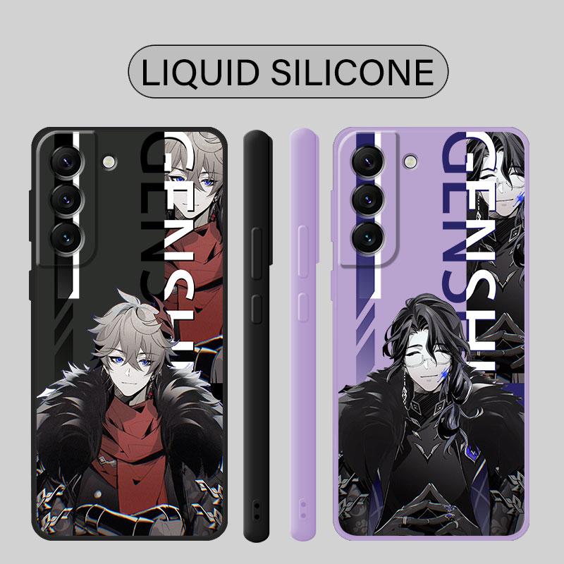 Genshion Impact Tartaglia Anime Case For Samsung Galaxy S21 5g S10e S23 Ultra S20 Fe S10 S22 S9 Plus S8 Square Liquid Cover