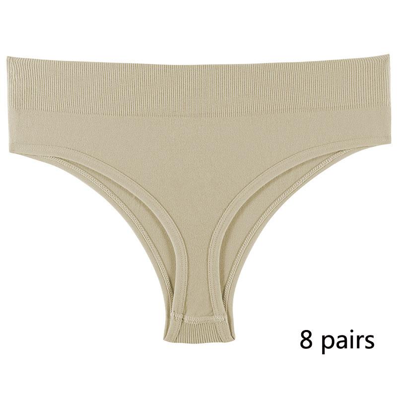 Спортивное нижнее белье для девочек, бесшовные сексуальные невидимые трусики со средней талией для девочек, однотонные удобные спортивные трусики с надписью «T» для женщин