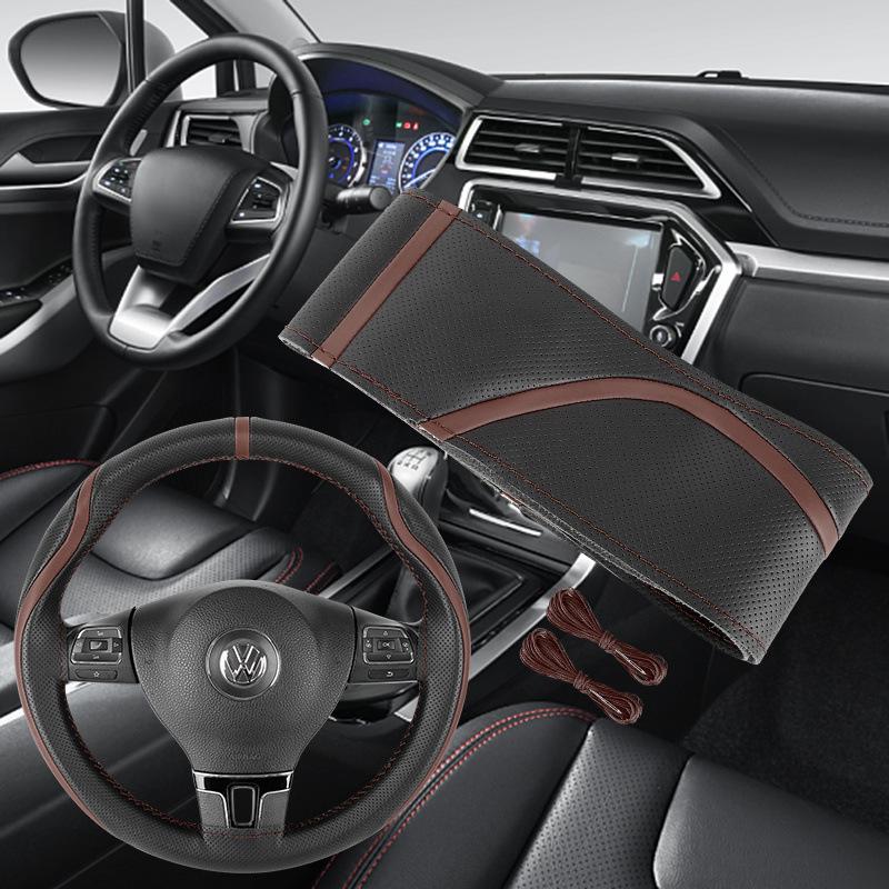 Чехол на руль из натуральной кожи, ручной работы, нескользящий, верхний слой из коровьей кожи, впитывающий пот, универсальный для всех сезонов.