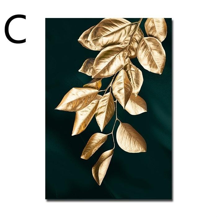 Canvas Poster Painting Nordic Decoration Golden Leaf Plants Print Wall Art Painting Decorative Pictures Wall Paintings for Living Room Home Decor