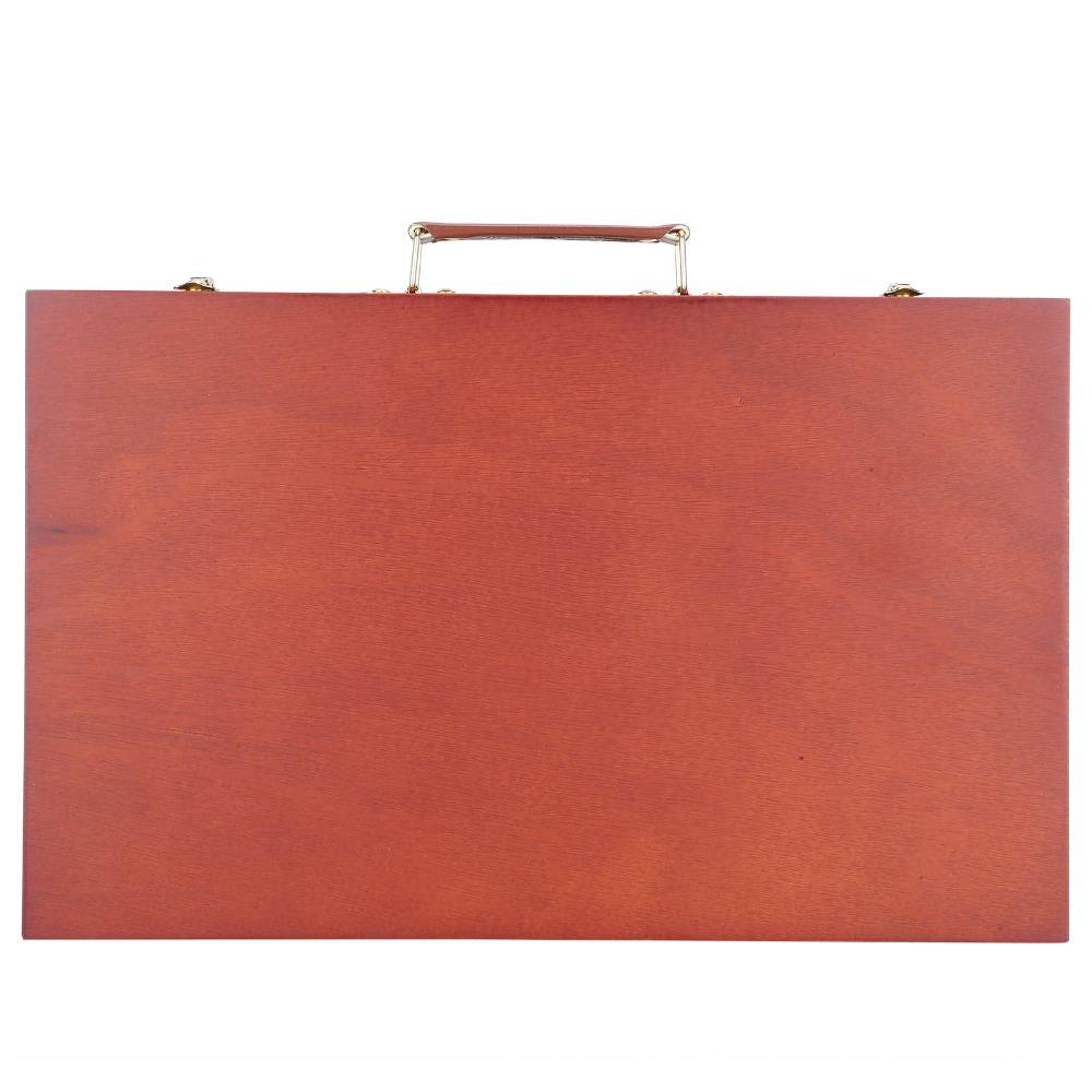 1pcs Multi-functional Design Wooden Painting Storage Box Artist Tool Storage Box Outdoor Sketching