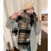 Warm Winter Cashmere Scarf Soft Thickened Shawl Wrap Vintage Long Tassel Scarves  Women