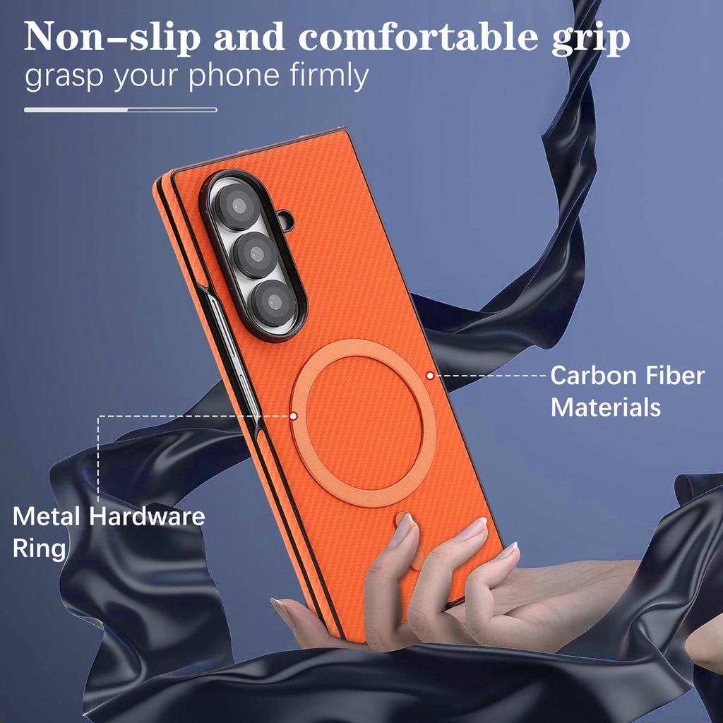 Магнитный противоударный чехол из углеродного волокна для Samsung Galaxy Z Fold 3/4/5/6/7