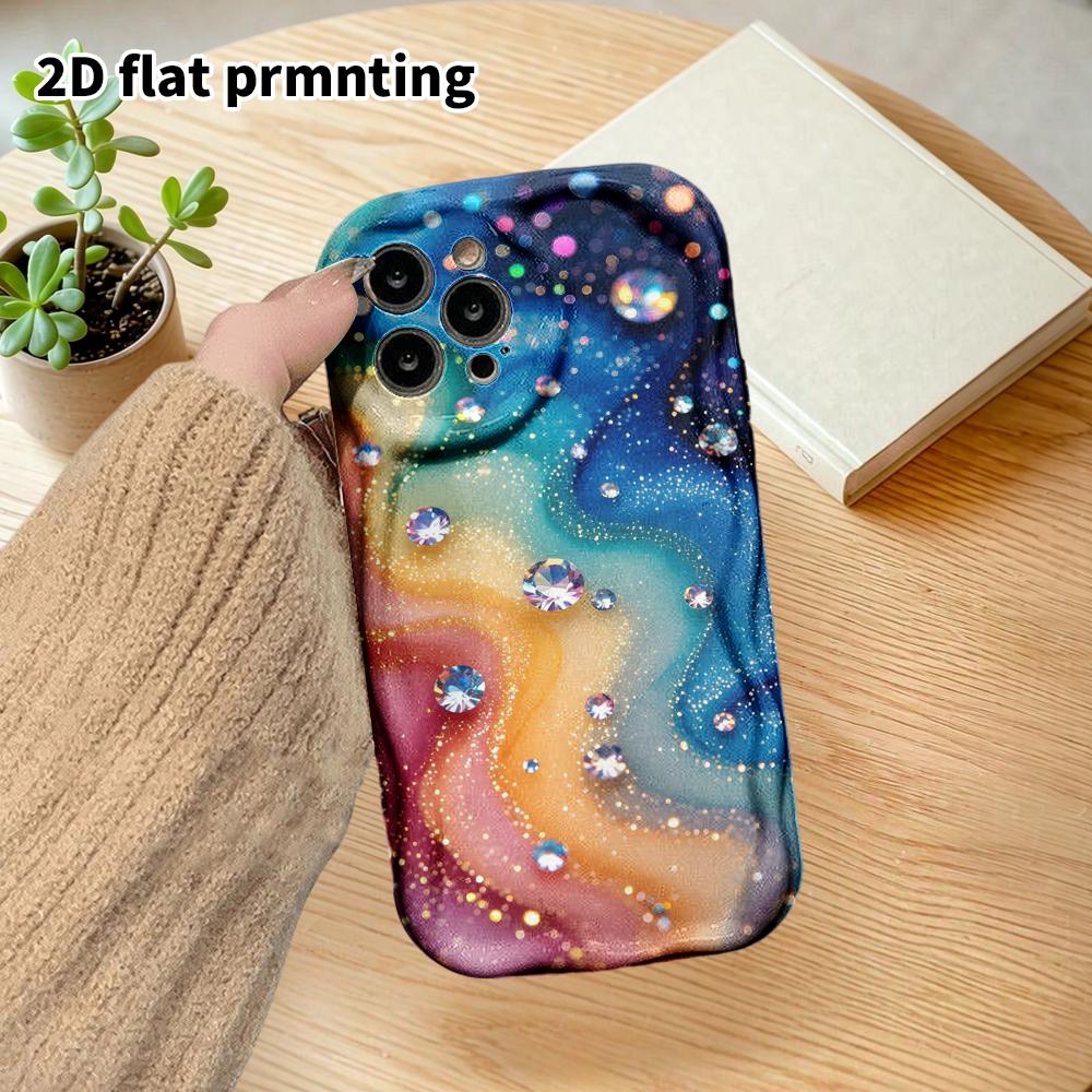 Phone Case: 2D flat design suitable for iPhone 18, 17, 16, 15, 14, 13 Pro protective cases, couple style, neon waves, Christmas and Halloween gifts