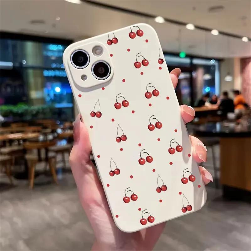 Милый силиконовый чехол Cherry Bow для iPhone 15 16 Pro 14 Plus 13 Pro Max 12 11 X XS XR 7 8 Plus SE 2020 противоударный мягкий чехол