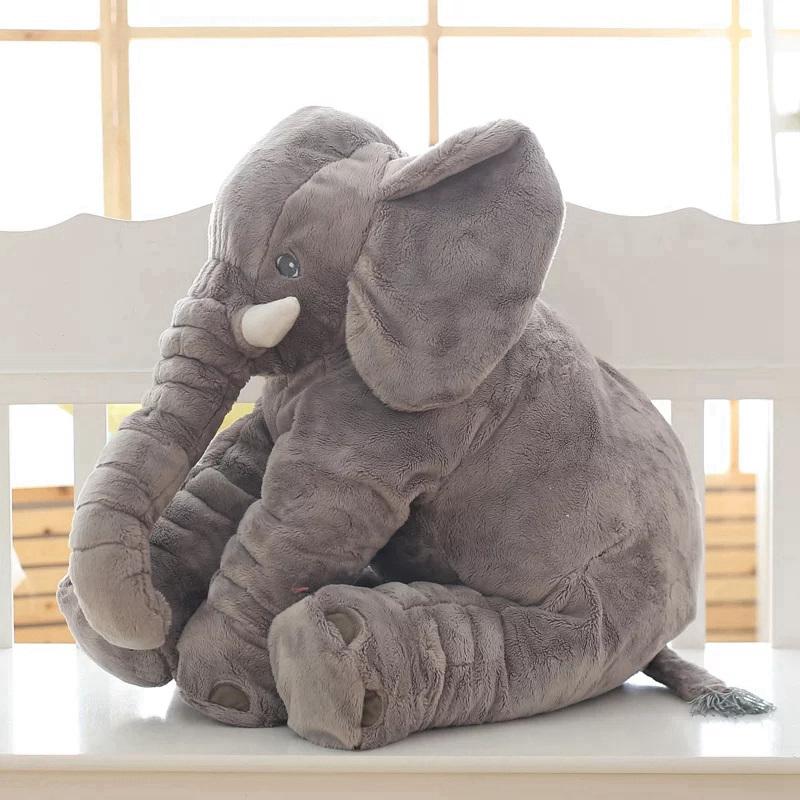 40cm 60cm 80cm Kawaii Plush Elephant Doll Toy Kids Play Back Cushion Cute Stuffed Elephant Child Accompany Doll Xmas Gift