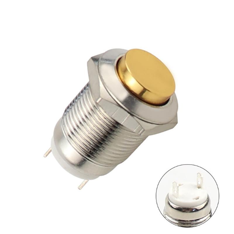 1pc 12 MM Self-locking Metal Push Button Switch Reset Start Stop Round High  Normally Open/Normally Closed Head