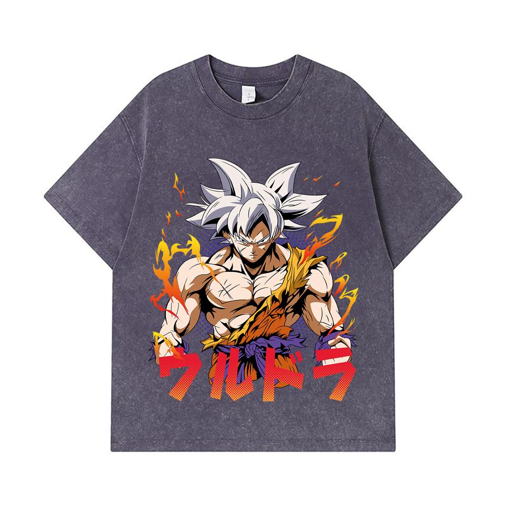 275 GSM Washed T-shirts 100% Cotton Dragon Ball V11 Goku Ultra Print Unisex Heavy Cotton T Shirt