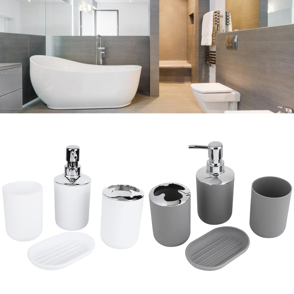 4Pcs/Set Bathroom Kit Accessory Plastic Lotion Bottle Storage Cup Rinse Cup Soap Dish