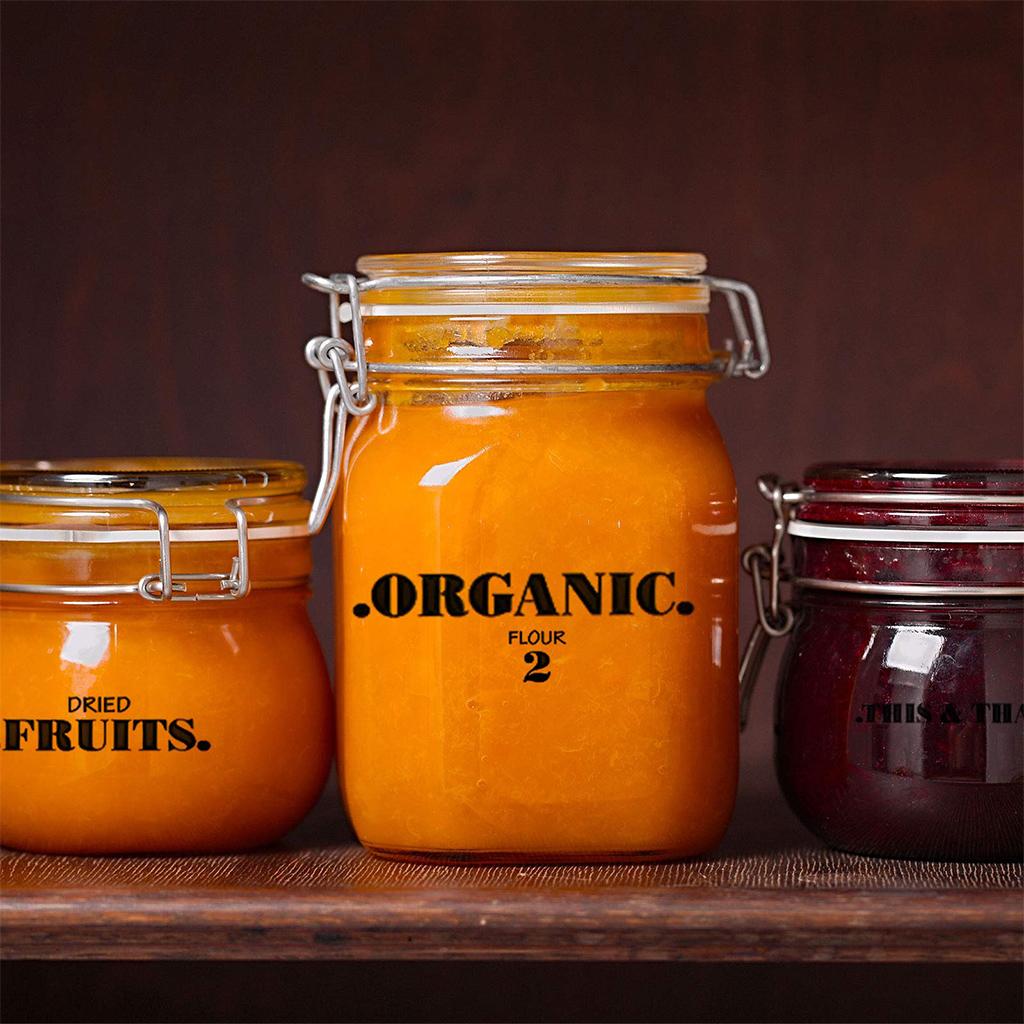 Наклейки для баночек со специями, с предварительно напечатанными черными буквами, прозрачные наклейки, подходят для круглых или прямоугольных баночек со специями, травяных приправ, кухонных этикеток